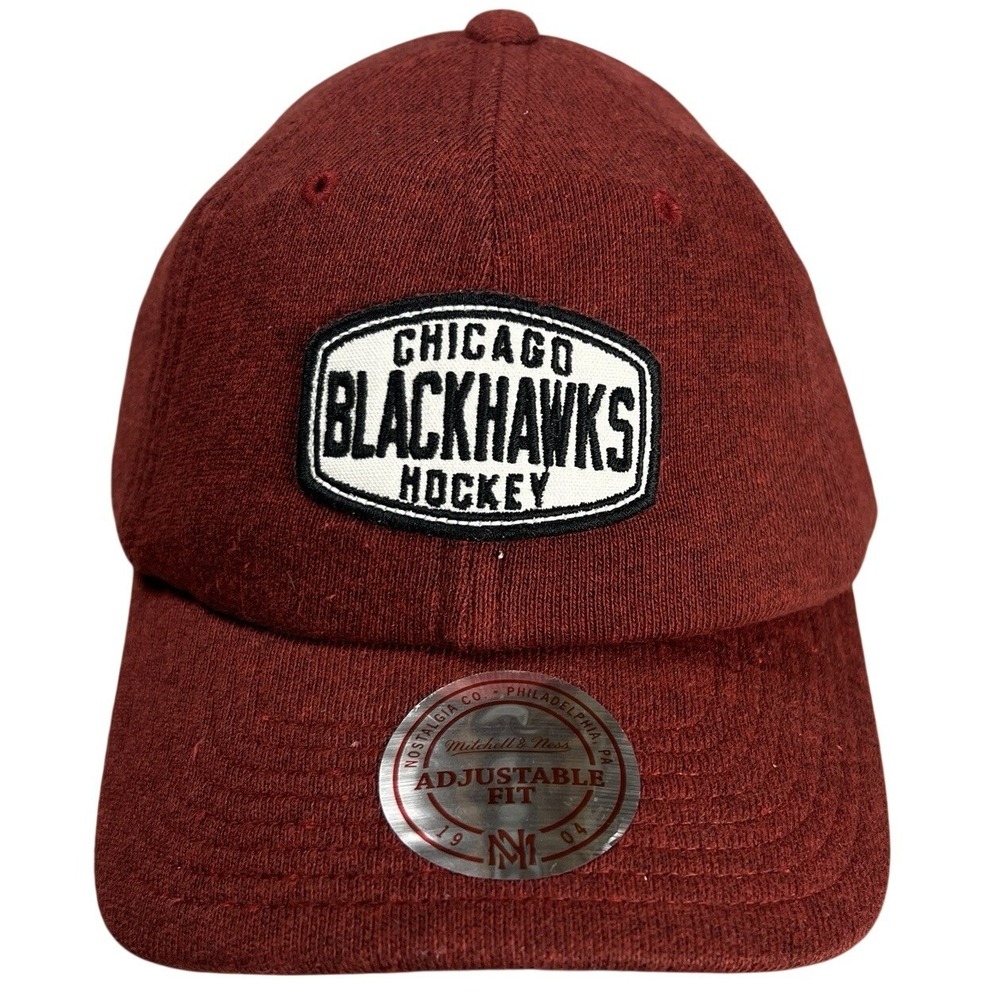 Mitchell & Ness Chicago Blackhawks NHL Snapback Hat Maroon Wool Blend Adjustable